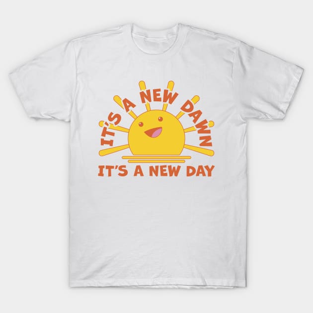 A new dawn, a new day sunrise cartoon T-Shirt by Phil Tessier